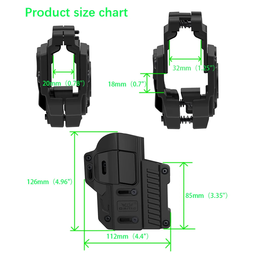Holster universel droitier en polymère à rétention niveau 2