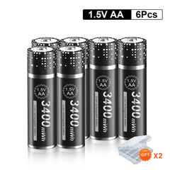 Batteries AA Li-ion rechargeables 1,5 V PALO – lots et chargeur selon variante