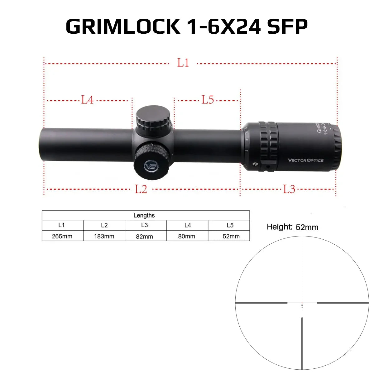 Lunette LPVO 1–4×24 ou 1–6×24, SFP/FFP – Vector Optics