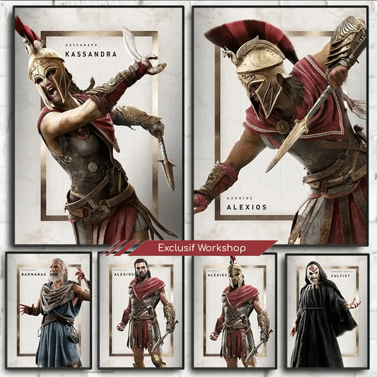 Poster sur toile des personnages d'Assassin's Creed Odyssey