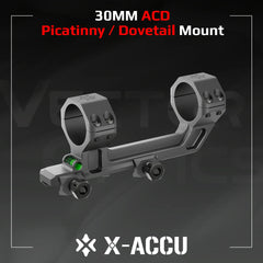 Monture X-ACCU 30 mm avec niveau à bulle et indicateur de cosinus