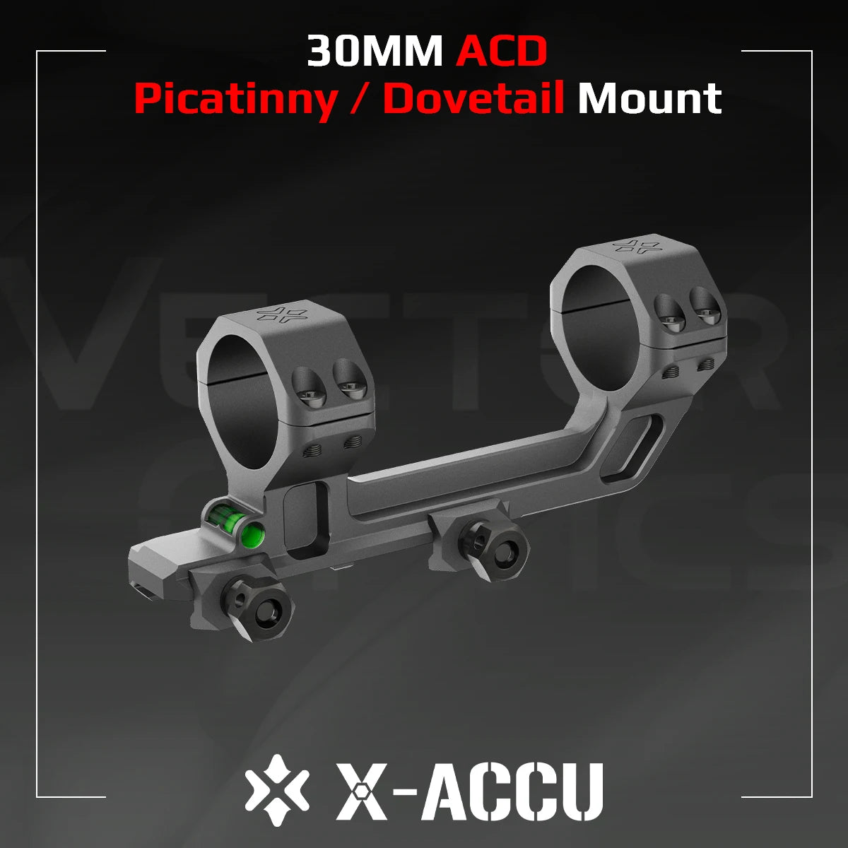 Monture X-ACCU 30 mm avec niveau à bulle et indicateur de cosinus