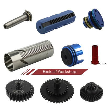 Kit haute vitesse 16:1, engrenage/Piston/Piston/cylindre/culasse/Guide de ressort/nozzle pour Gearbox V2 et V3