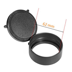 Couvre-objectif rabattable pour lunette, diamètre 25 à 69 mm