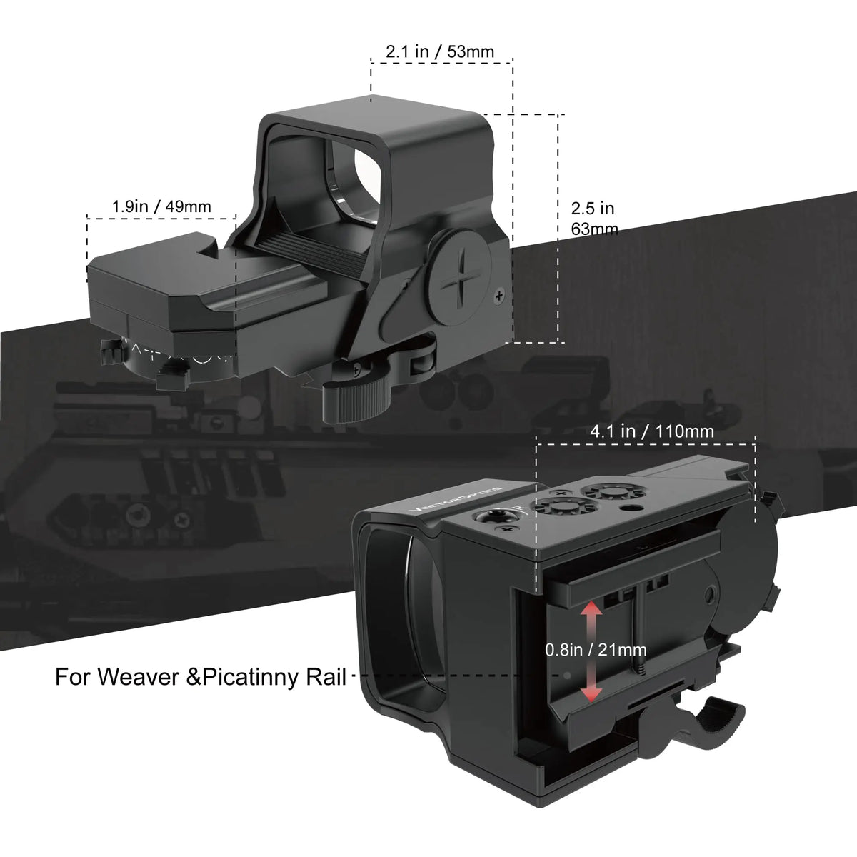 Viseur réflexe Omega à 8 réticules SCRD-04SI – Vector Optics