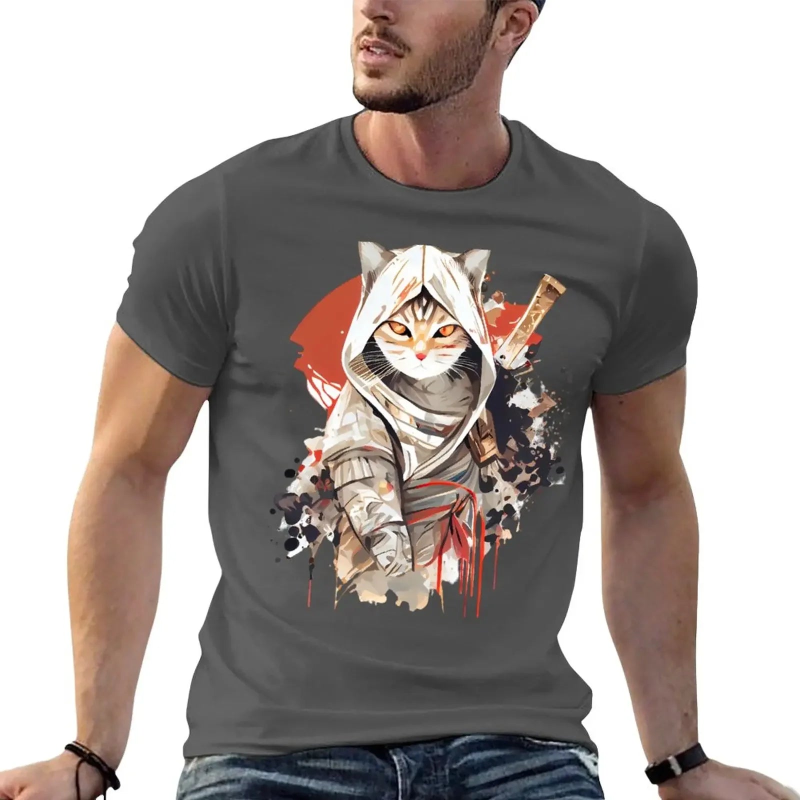 T-shirt chat Assassin’s Creed Shadows – Coton