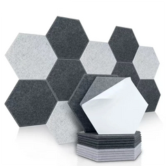 Lot de 6 panneaux acoustiques hexagonaux auto-adhésifs