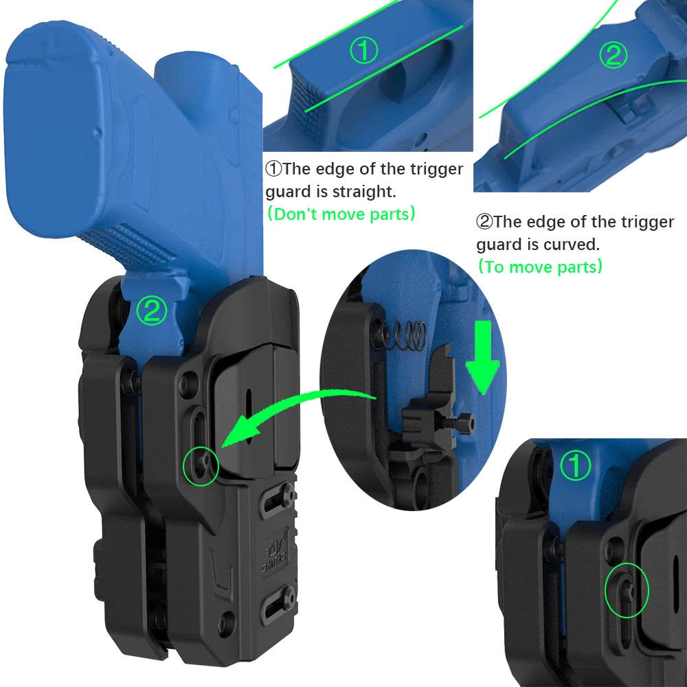 Holster universel droitier en polymère à rétention niveau 2