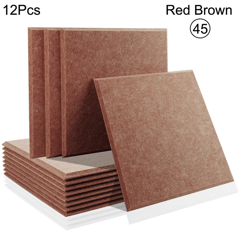 Lot de 12 panneaux acoustiques polyester 30 × 30 cm