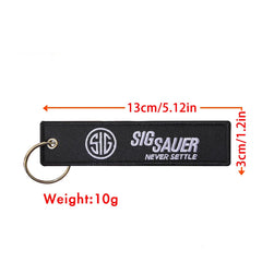 Porte-clés brodé SIG SAUER – 13 cm, lot au choix