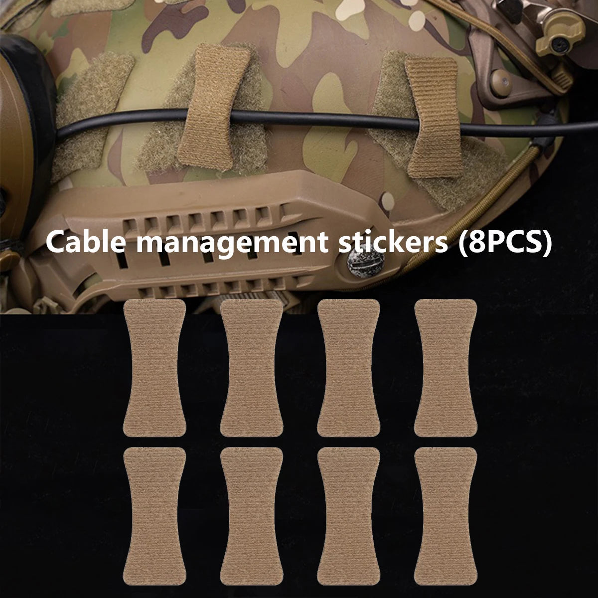 Kit de gestion de câbles casque Airsoft 8 pièces