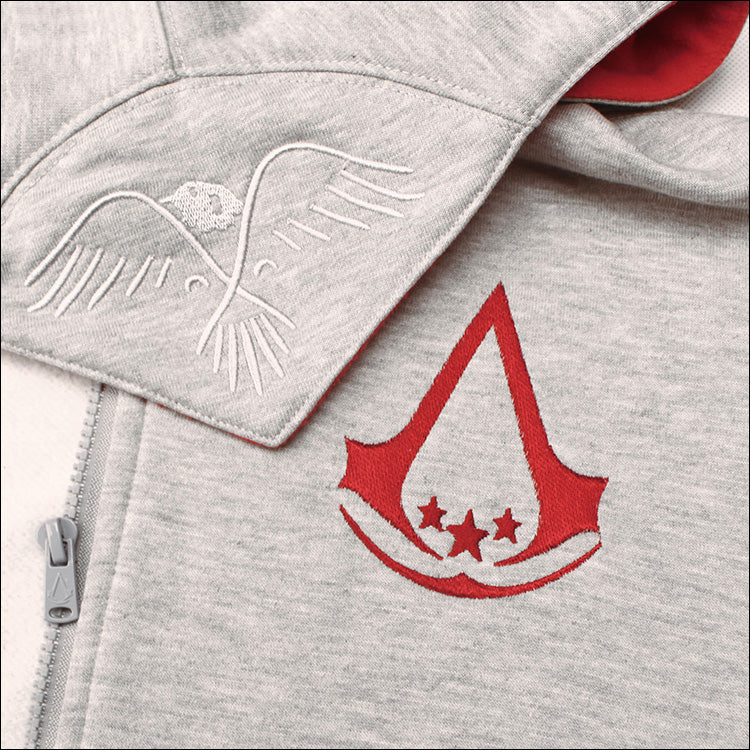 Sweat zippé à capuche Assassin’s Creed III – Blanc