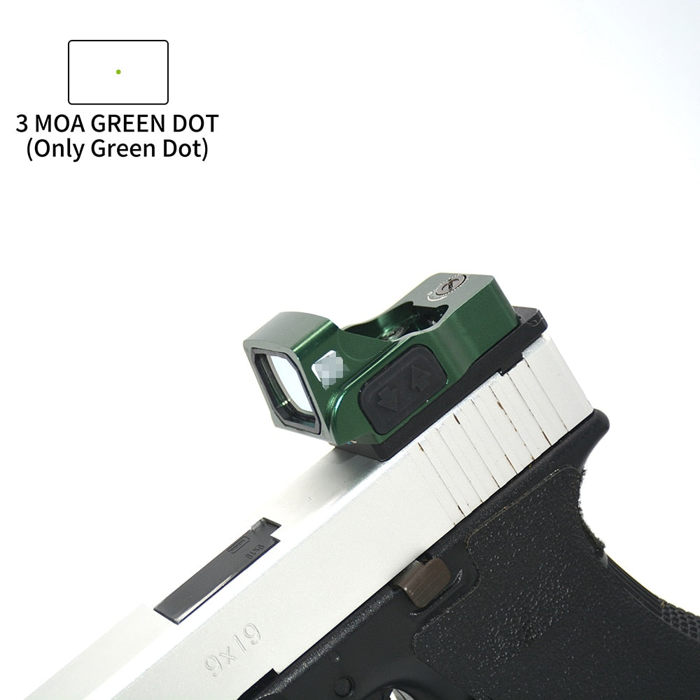 Viseur reflex 1× avec monture type Glock – Point rouge ou vert