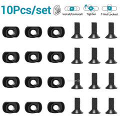 Kit de remplacement M-LOK – 10 vis, 10 écrous en T et clé