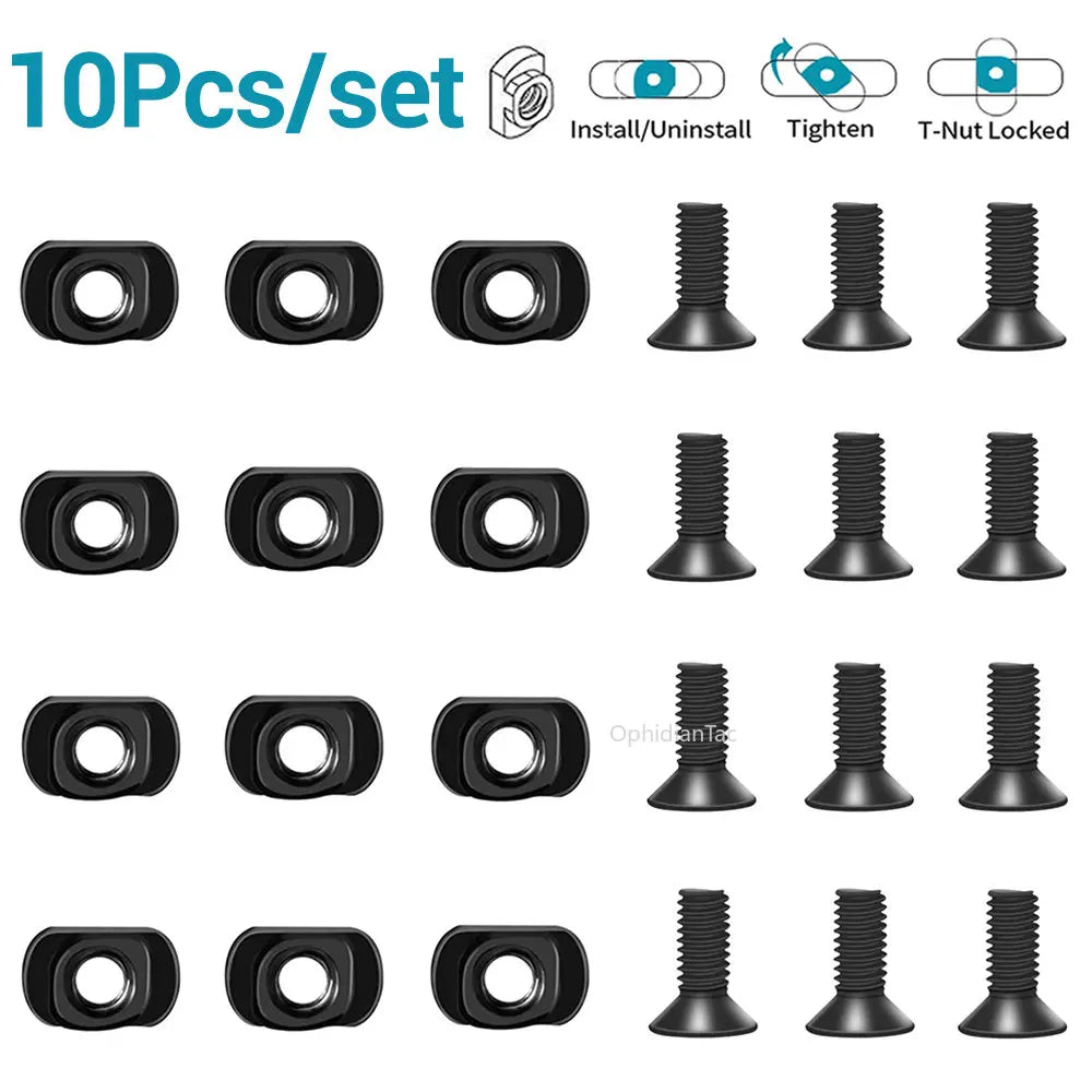 Kit de remplacement M-LOK – 10 vis, 10 écrous en T et clé