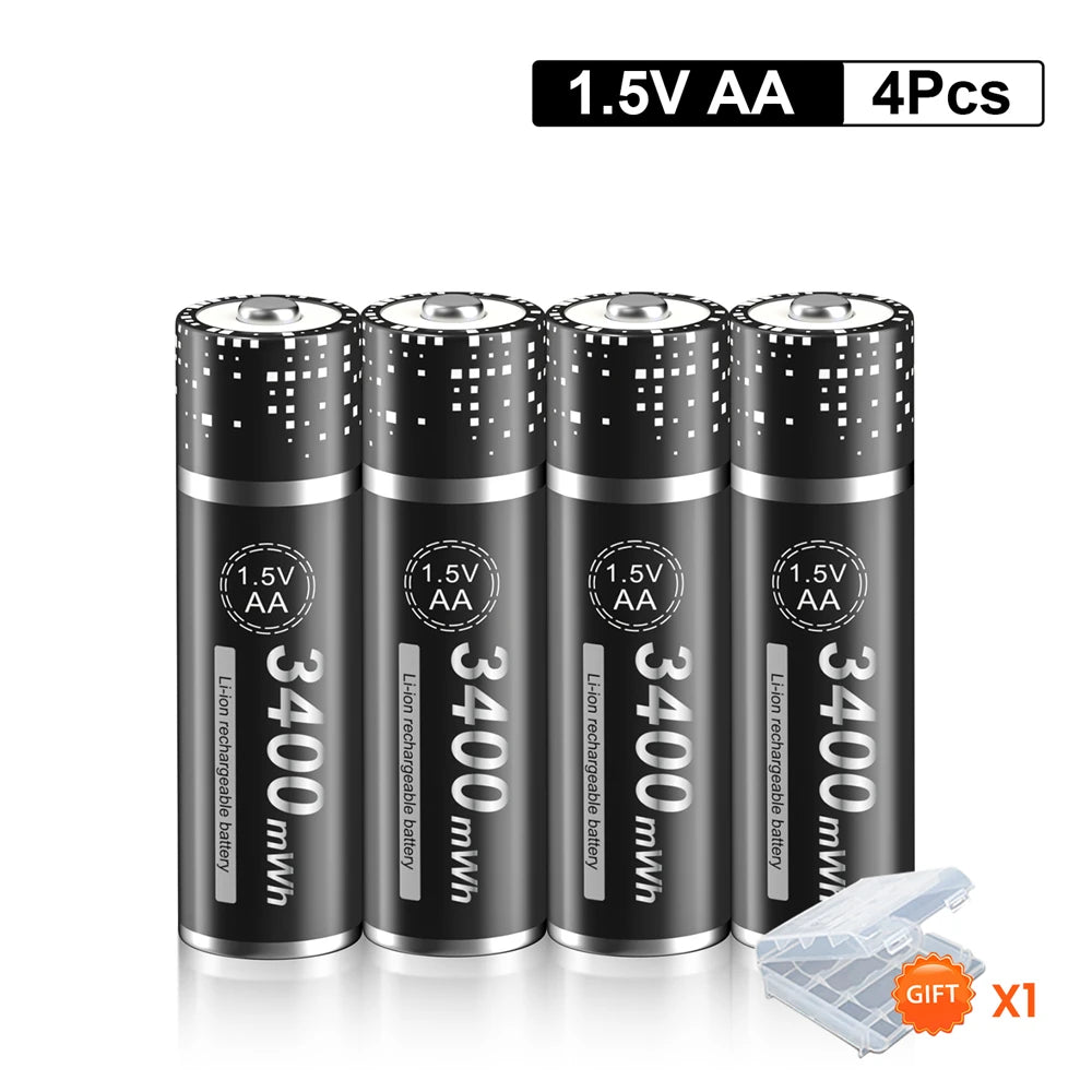 Batteries AA Li-ion rechargeables 1,5 V PALO – lots et chargeur selon variante