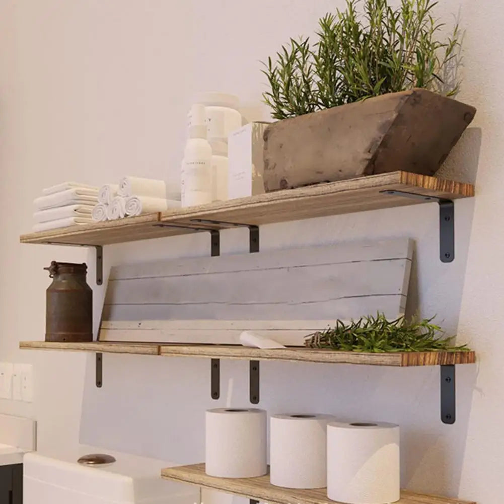 Lot de 4 étagères murales flottantes en bois – Style rustique