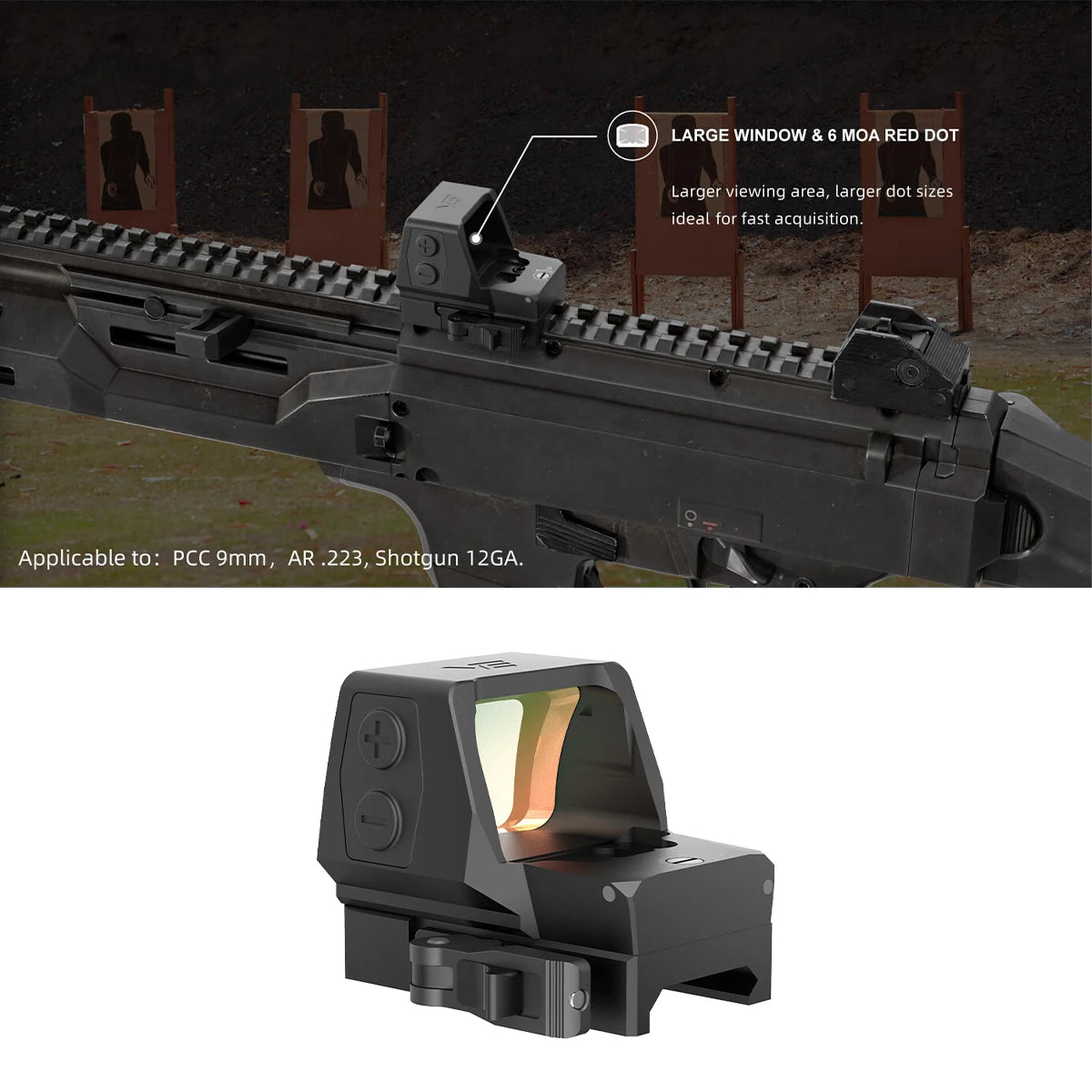Viseur point rouge Frenzy Plus 1×22×32, 6 MOA – Vector Optics SCRD-65