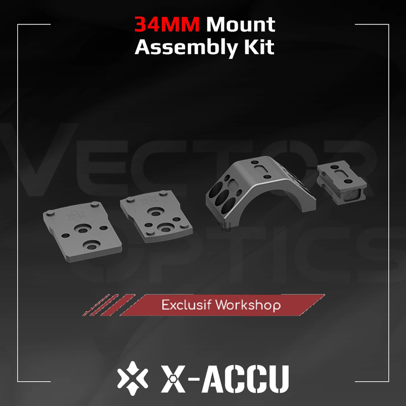 Kit de montage X-ACCU 34 mm Vector Optics permet d'ajouter point rouge sur le dessus d"une lunette