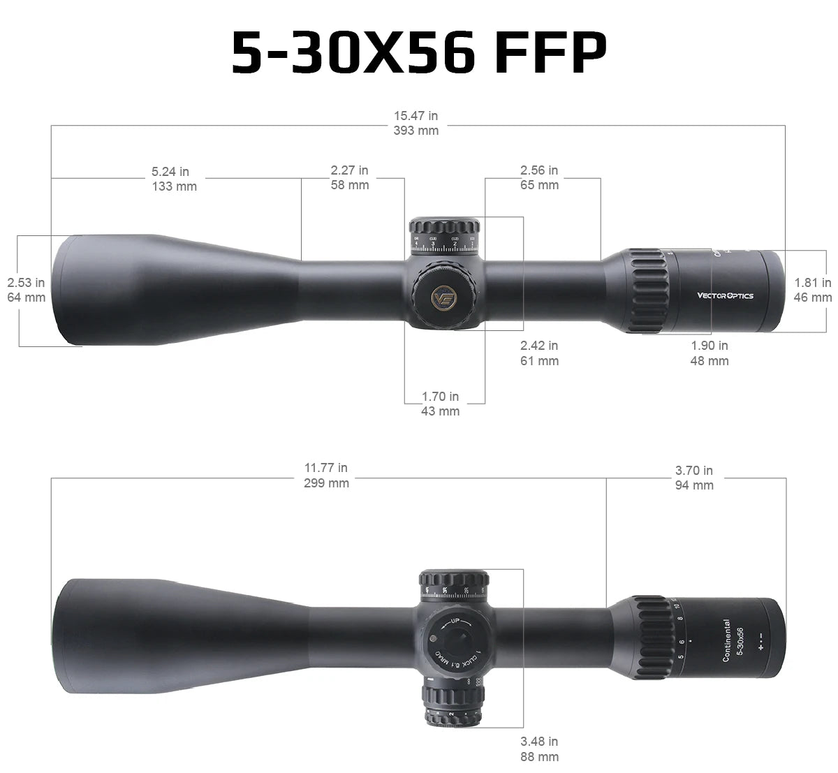 Lunette Continental FFP 34 mm SCFF-40 / 41 / 43 – Vector Optics