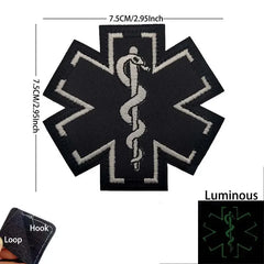 Patch médic Airsoft – 02 Étoile de vie Noir