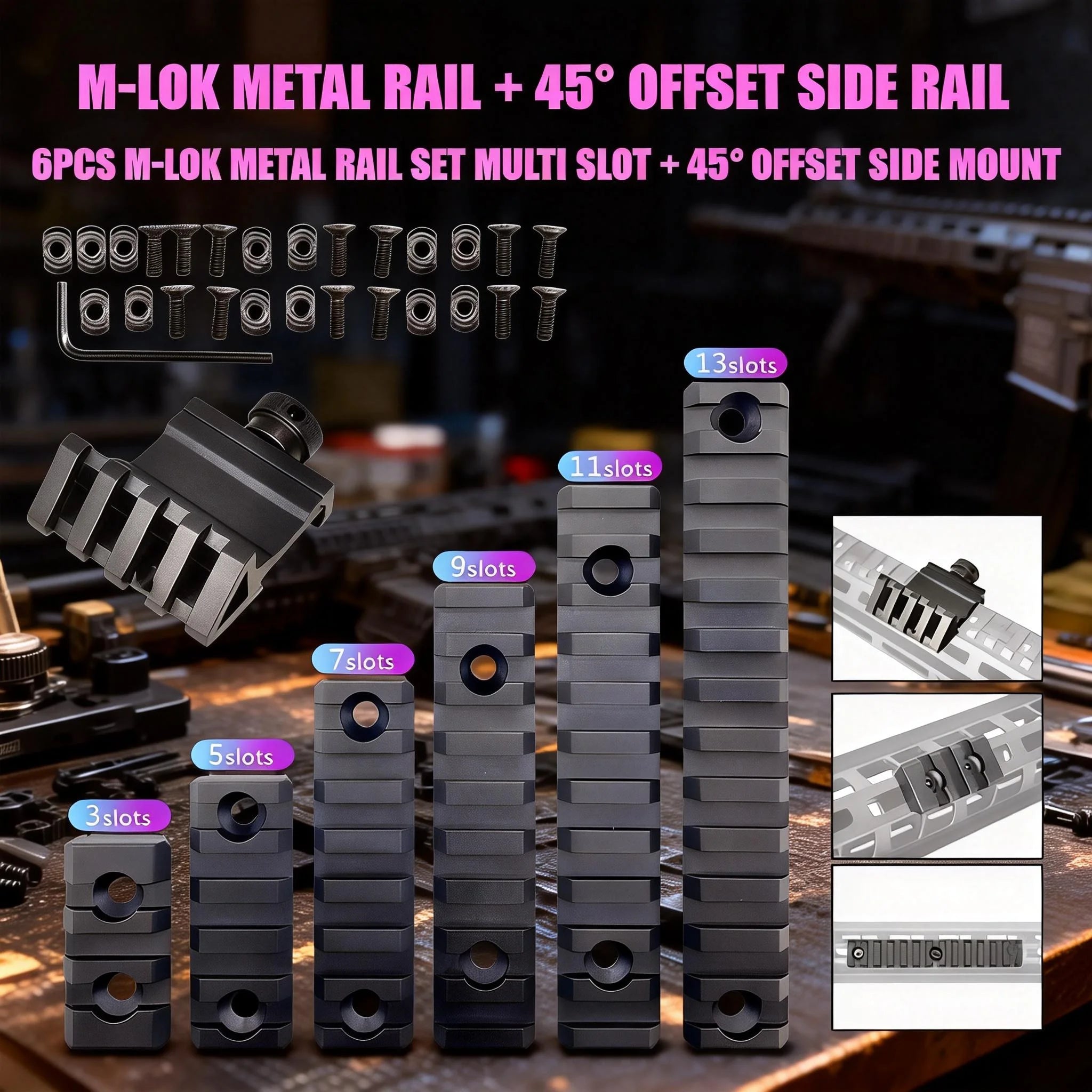Kit de rails Picatinny 20 mm pour Airsoft