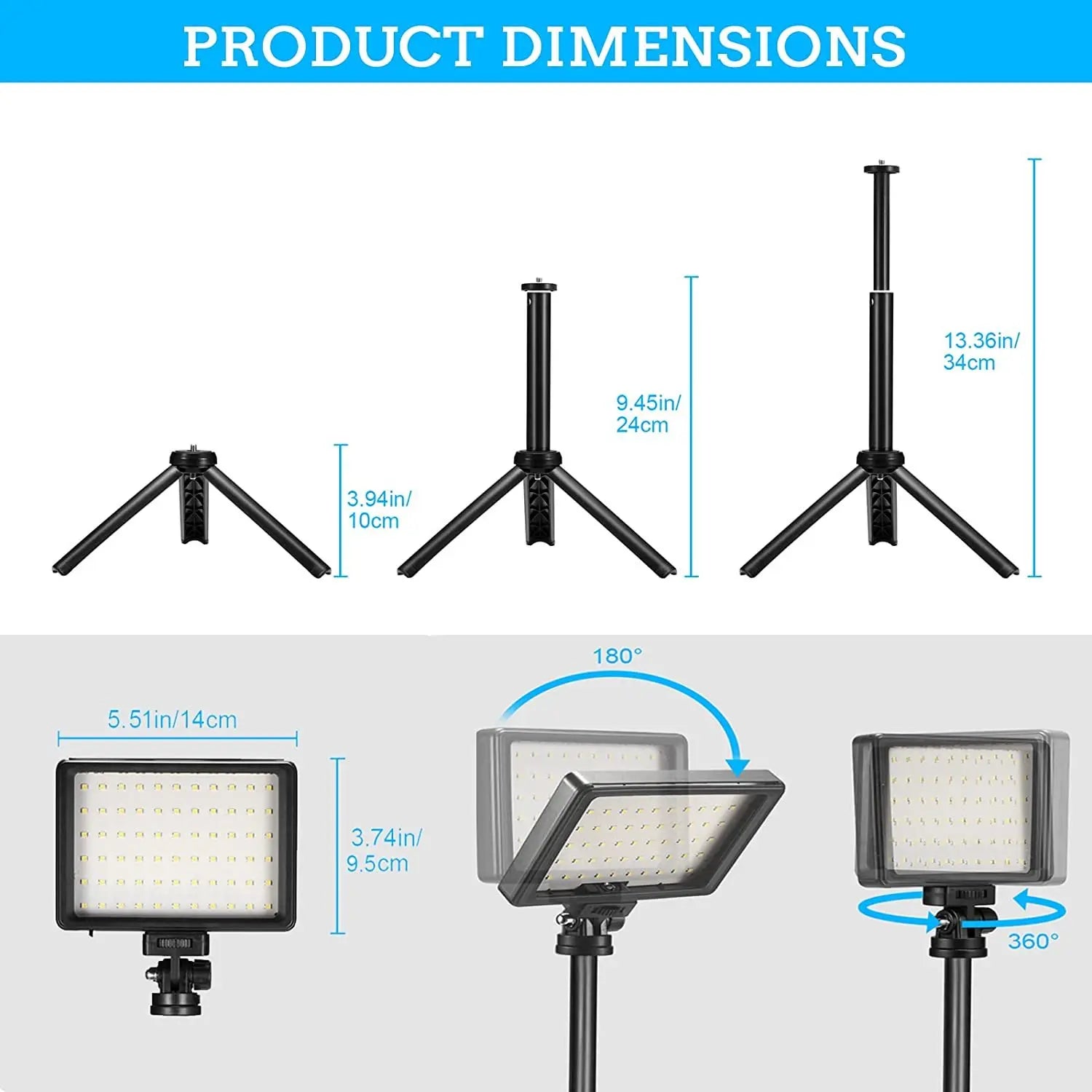 Kit d’éclairage LED USB avec trépied – Support téléphone en option