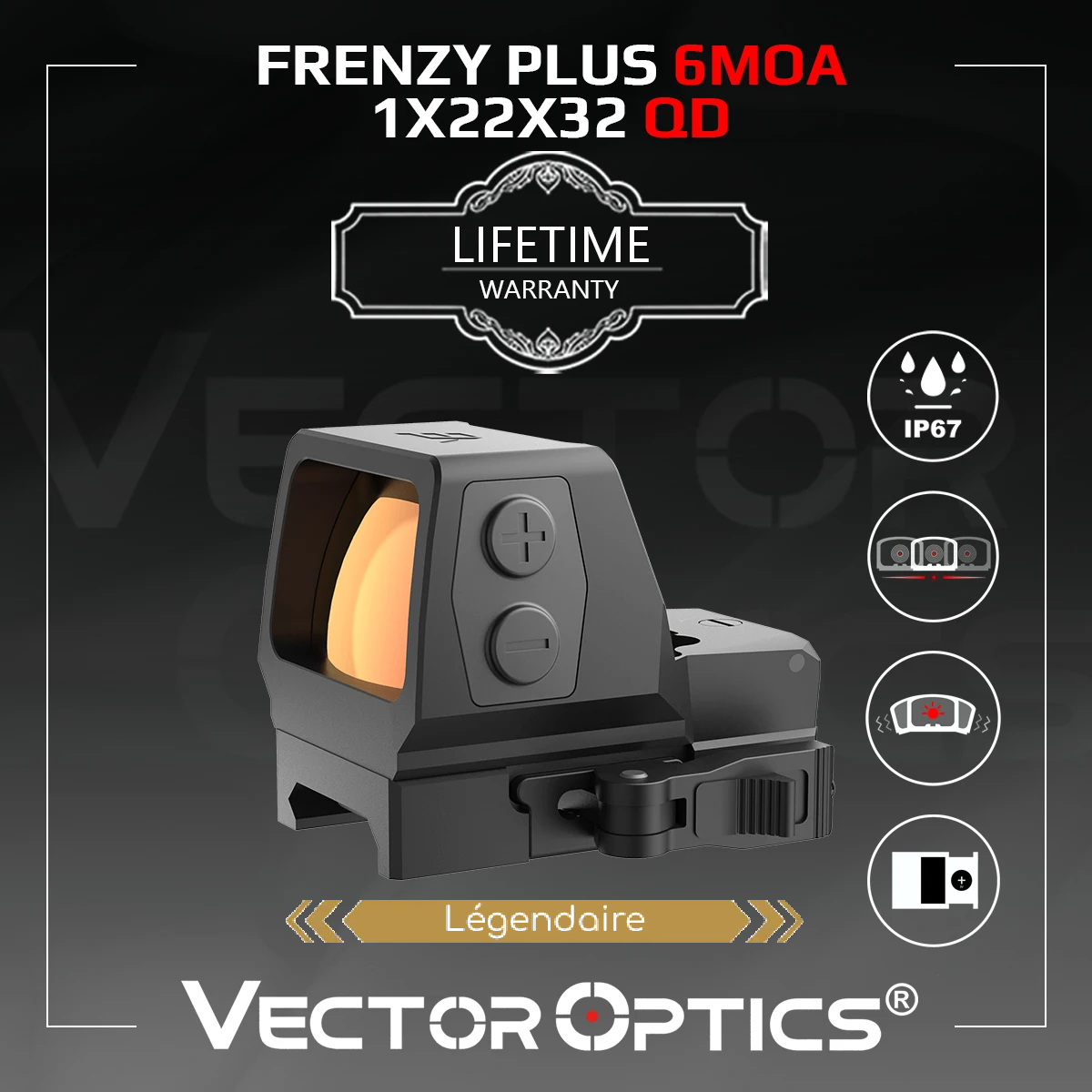 Viseur point rouge Frenzy Plus 1x22x32 6MOA QD - Vector Optics