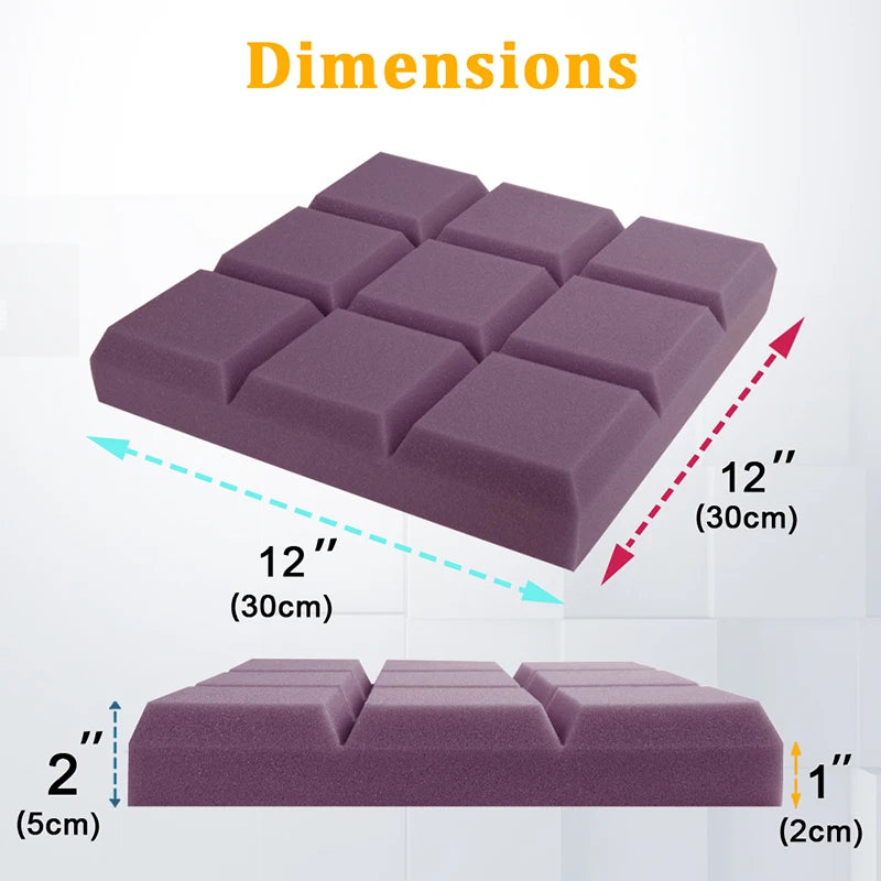 Panneaux acoustiques en mousse 30 × 30 × 5 cm – 6 à 24