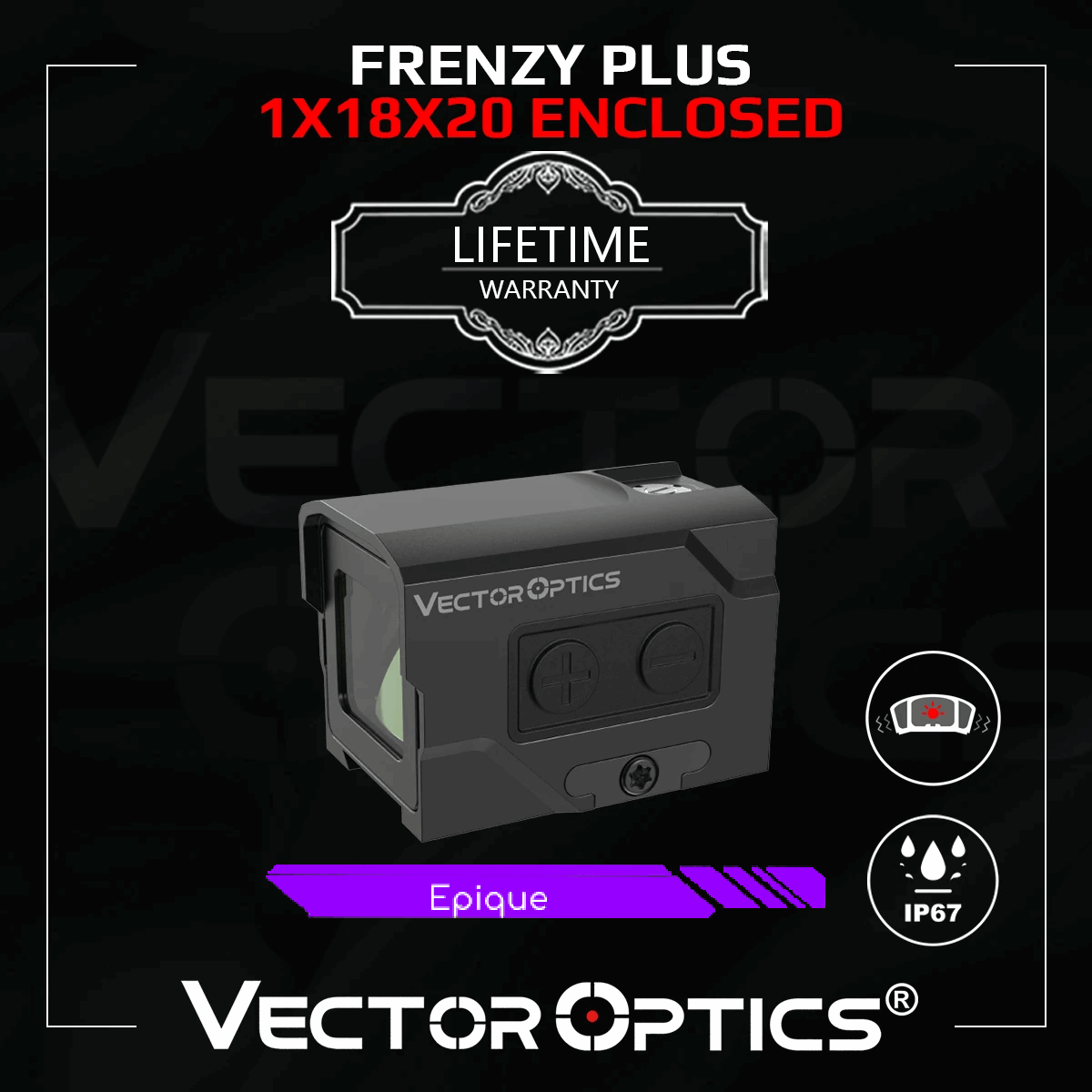 Frenzy Plus 1x18x20 - Vector Optics - avec capteur de mouvement IP67
