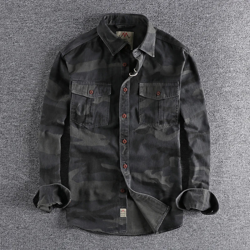 Chemise camouflage coton à manches longues – plusieurs motifs