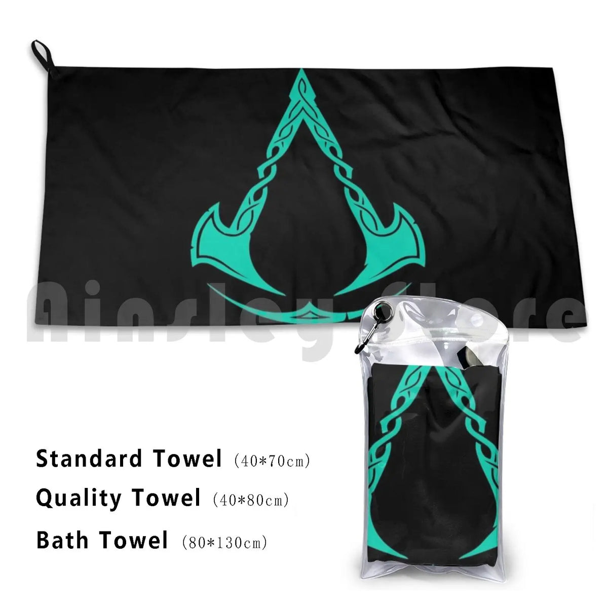 Serviette imprimée logo Assassin’s Creed Valhalla – 3 tailles