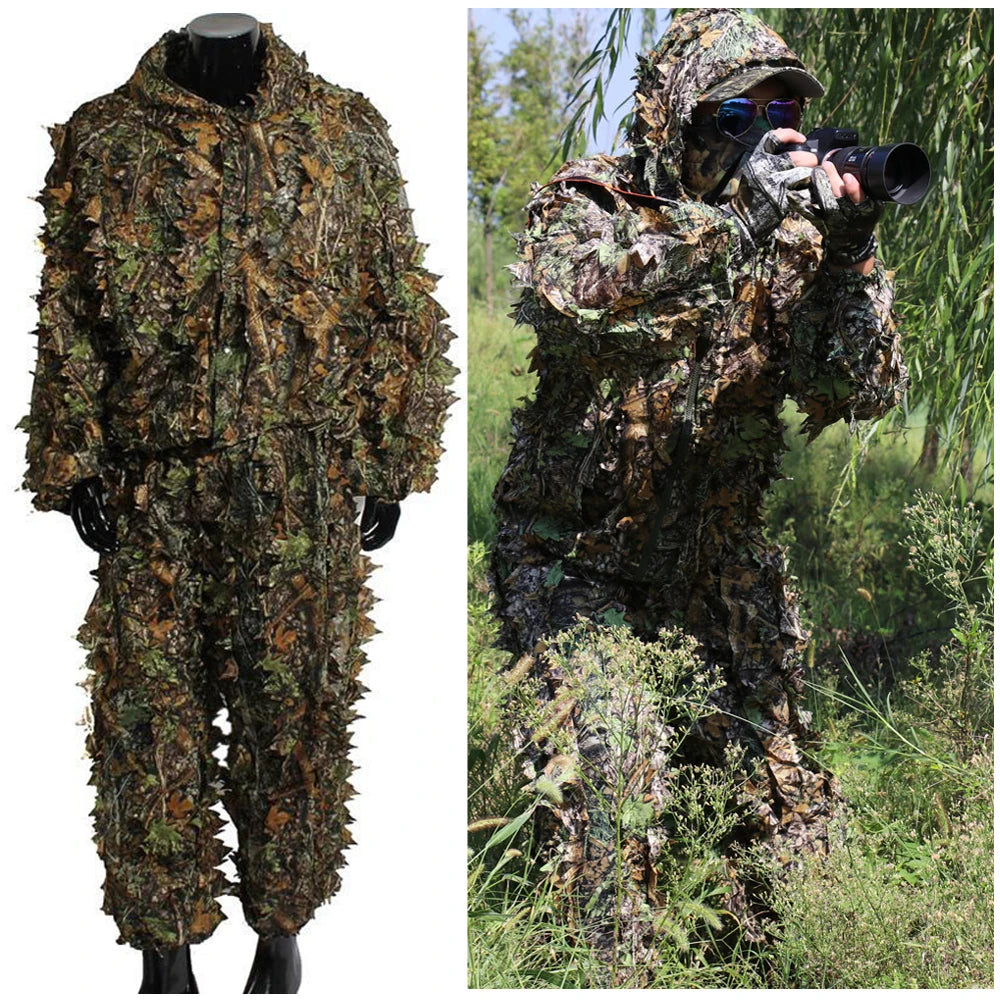 Tenue Ghillie camouflage polyester – ensemble haut et pantalon
