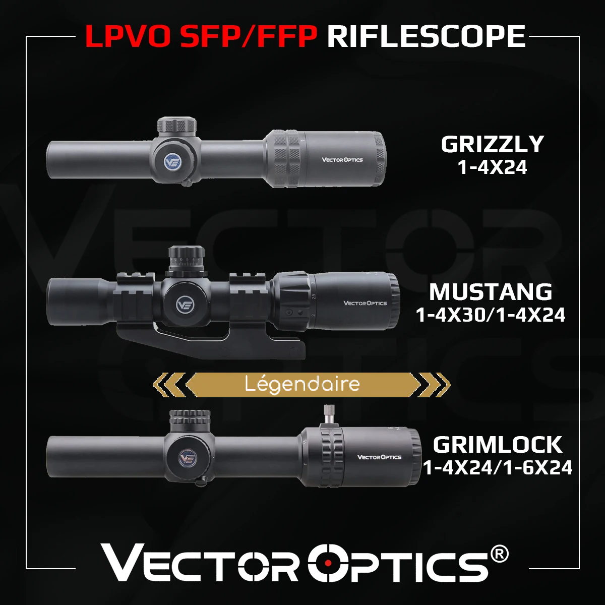 Lunette de visée 1-4x24 1-6x24 SFP/FFP LPVO - Vector Optics