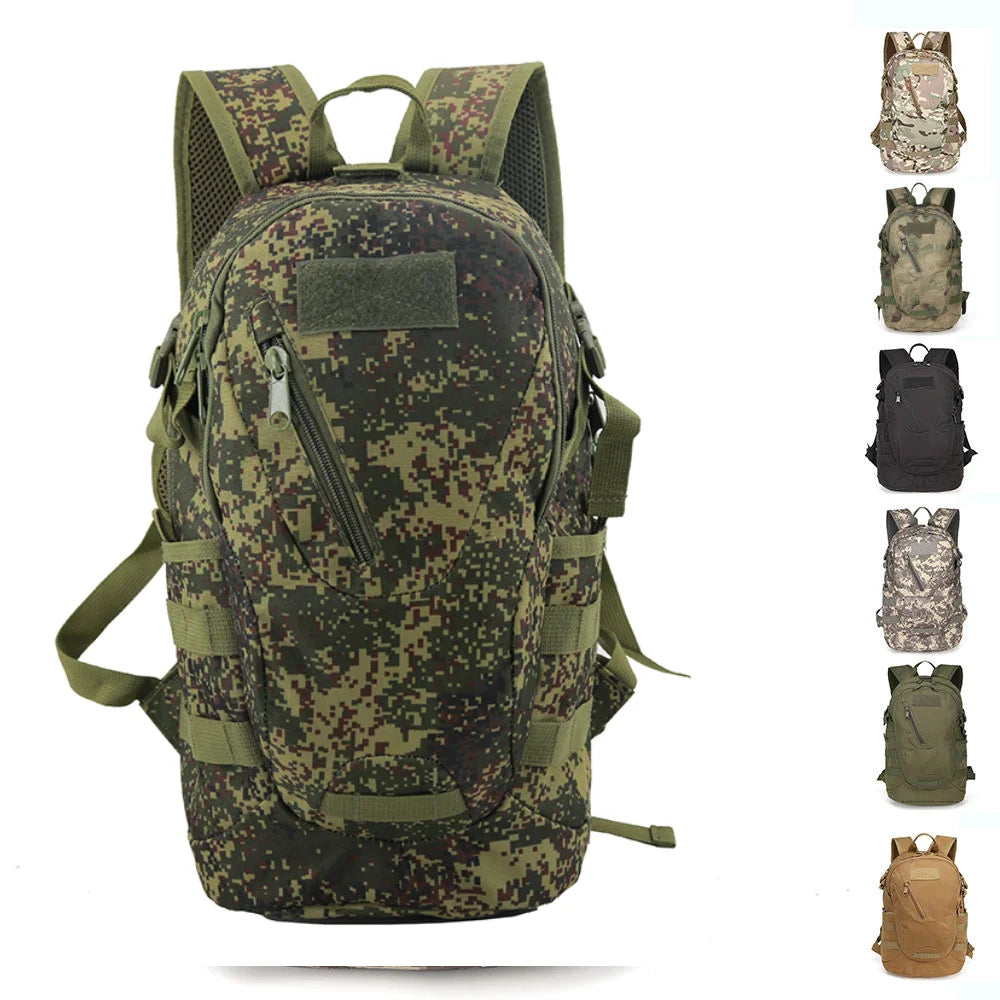 Sac à dos tactique camouflage 20–35 L – plusieurs motifs