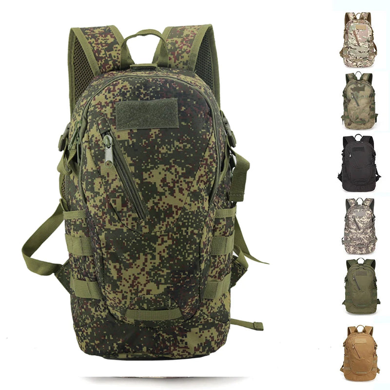 Sac à dos tactique camouflage 20–35 L – plusieurs motifs