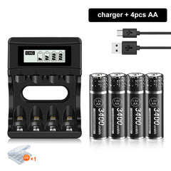 Batteries AA Li-ion rechargeables 1,5 V PALO – lots et chargeur selon variante