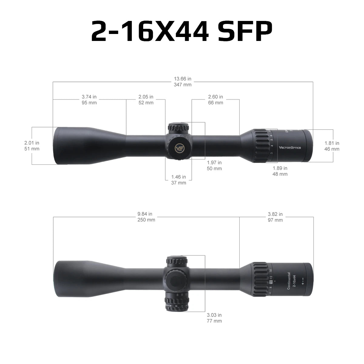 Lunette Continental ×8 SFP – Vector Optics – Plusieurs modèles