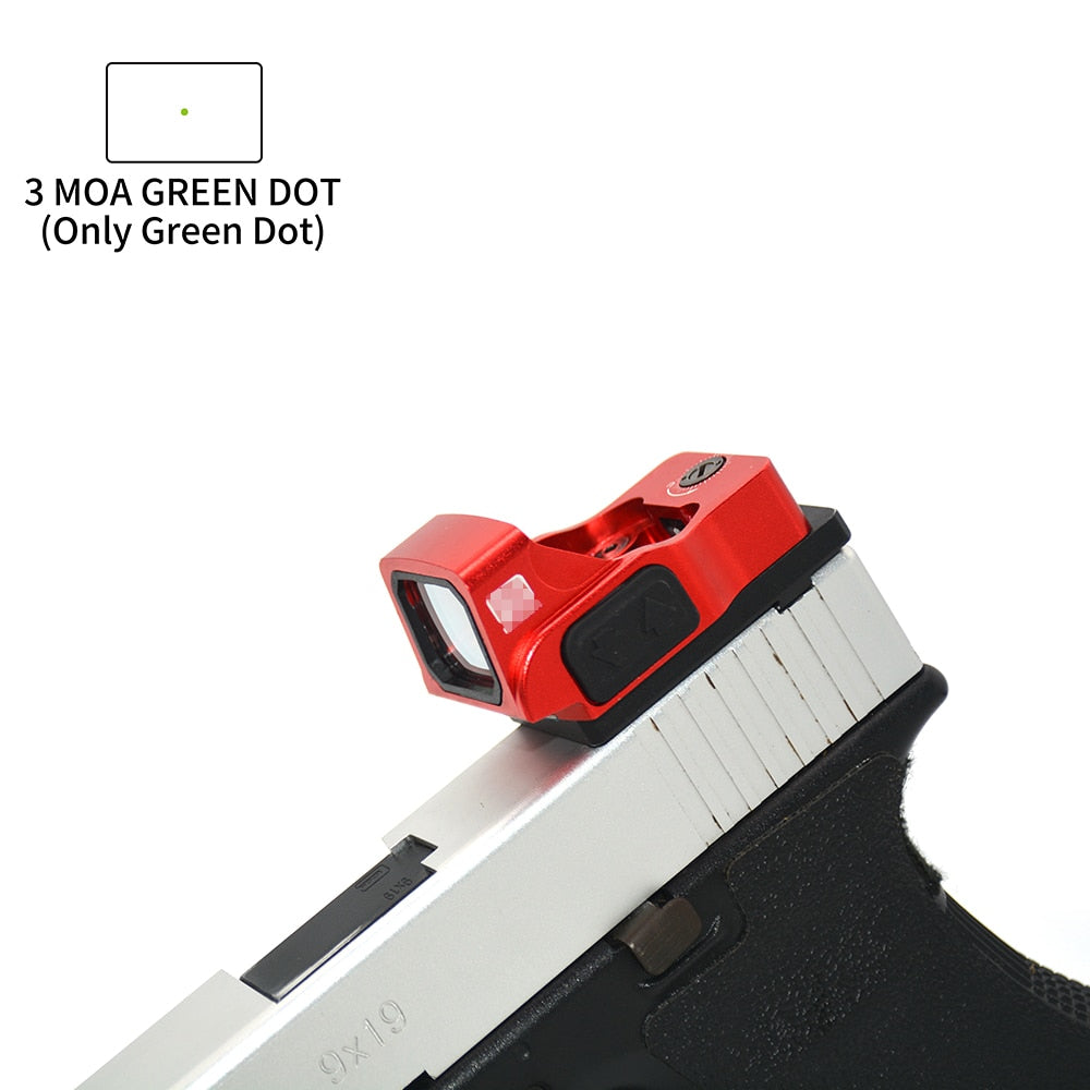 Viseur reflex 1× avec monture type Glock – Point rouge ou vert