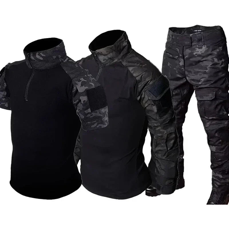 Tenue tactique camouflage noir AUKUPKEE Airsoft