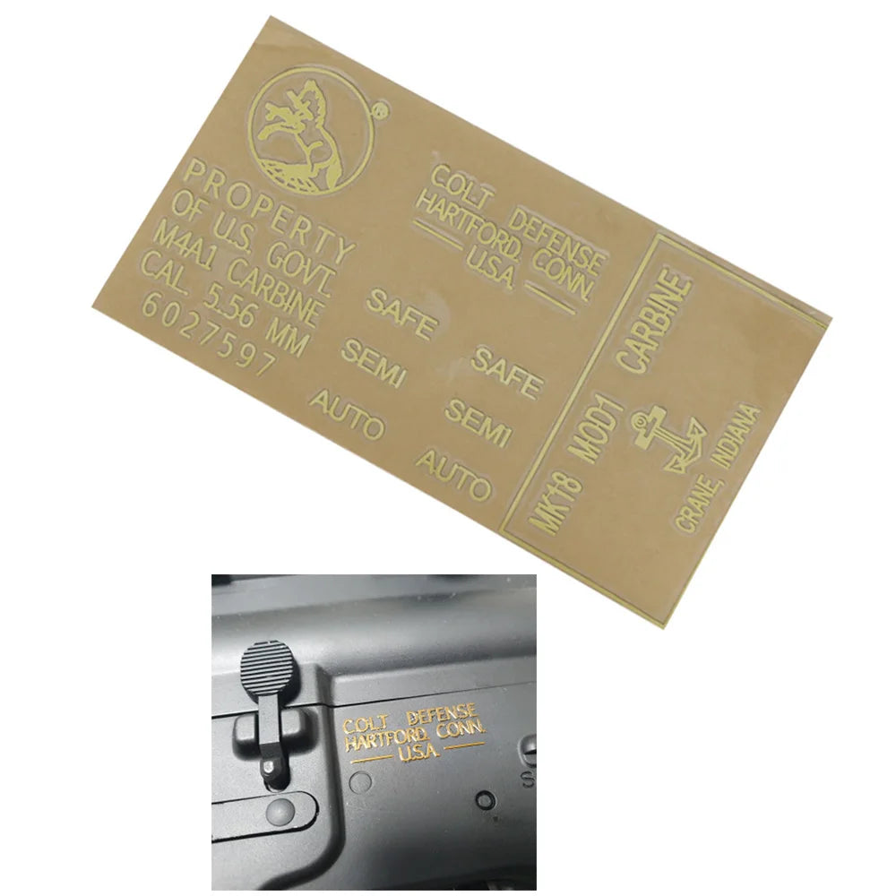 Stickers métalliques décoratifs pour réplique Airsoft – lot de 2