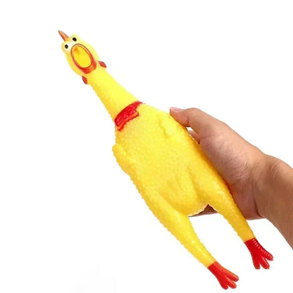 Poulet hurlant, Jouet Couineur poulet, en Caoutchouc Jaune, 17cm, 31cm