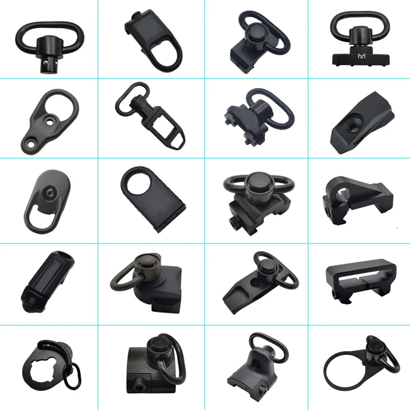 Attaches de sangle tactiques – Picatinny, QD, crosse ou M-LOK