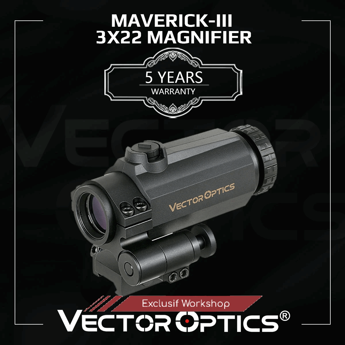 Magnifier Vector Optics-Maverick-III 3x22compatible avec viseur point rouge