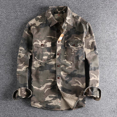 Chemise camouflage coton à manches longues – plusieurs motifs