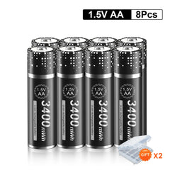 Batteries AA Li-ion rechargeables 1,5 V PALO – lots et chargeur selon variante