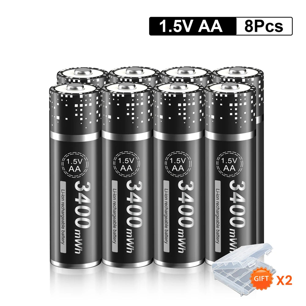 Batteries AA Li-ion rechargeables 1,5 V PALO – lots et chargeur selon variante