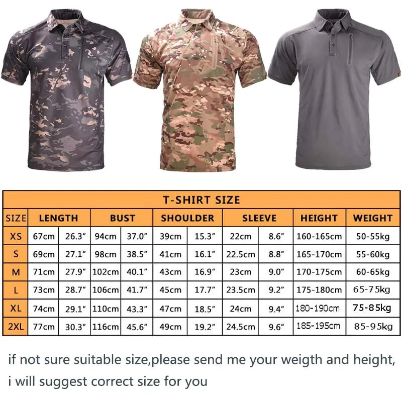 T-shirt tactique respirant à séchage rapide – manches courtes