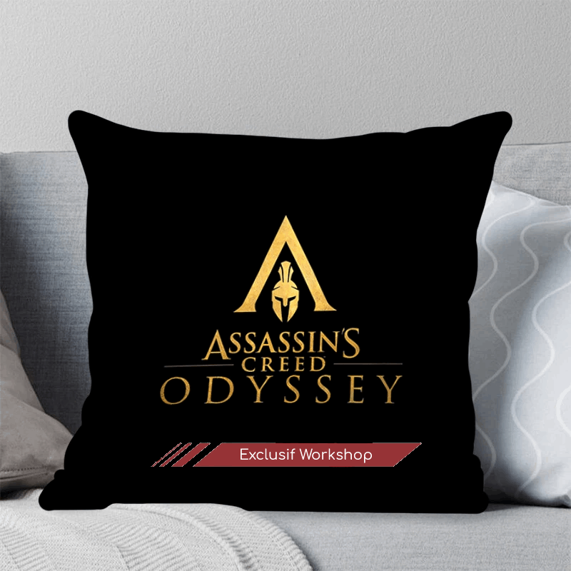 Housse de coussin Assassin's Creed Odyssey, taie d'oreiller carrée