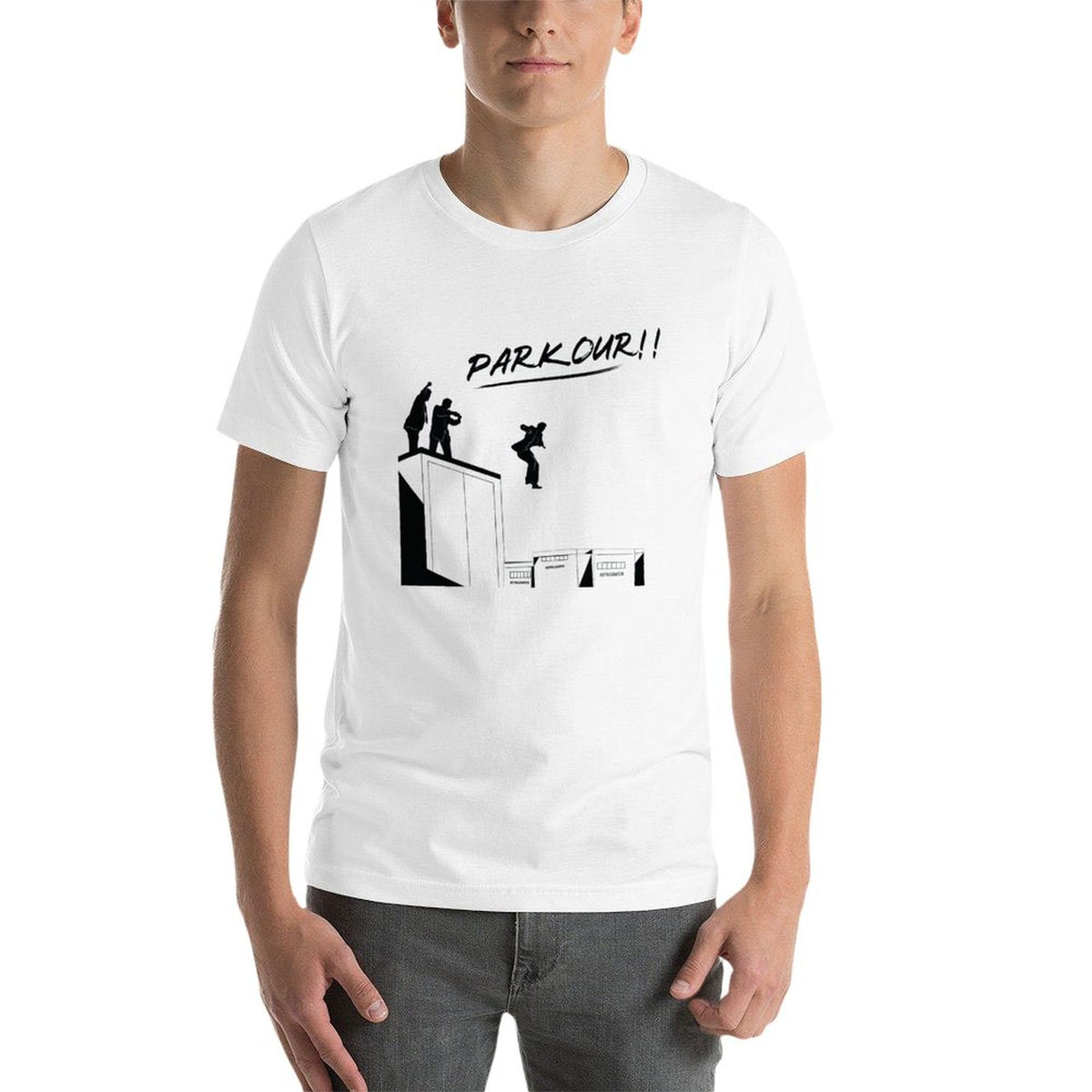 T-shirt imprimé Parkour en coton